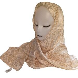 Accessory Station Leopard Print Scarf Lightweight Polyester‎ Made in Italy